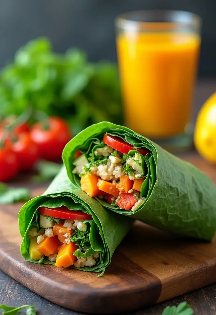 27 Mediterranean Diet Breakfast Recipes to Start Strong - 10. Mediterranean Spinach Wrap