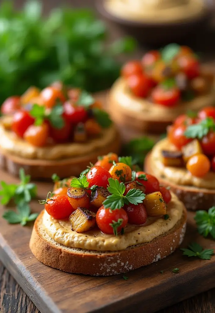 27 Mediterranean Diet Breakfast Recipes to Start Strong - 13. Roasted Vegetable and Hummus Toast