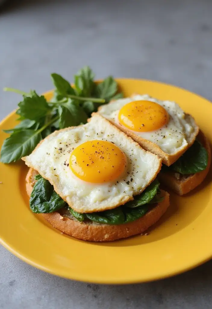 27 Mediterranean Diet Breakfast Recipes to Start Strong - 15. Egg and Spinach Breakfast Sandwich