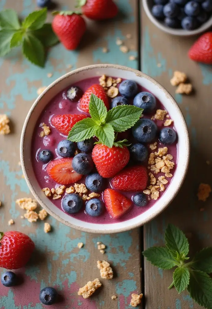 27 Mediterranean Diet Breakfast Recipes to Start Strong - 2. Mediterranean Berry Smoothie Bowl