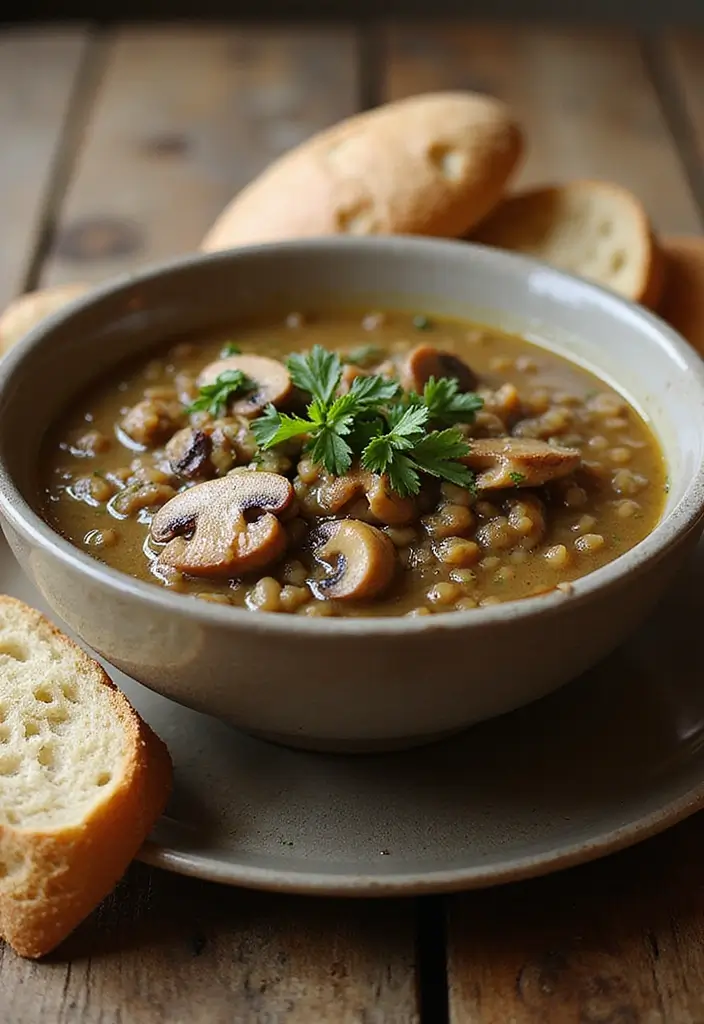 27 Mediterranean Diet Recipes with Mushrooms for Rich Flavor - 10. Mushroom and Lentil Soup
