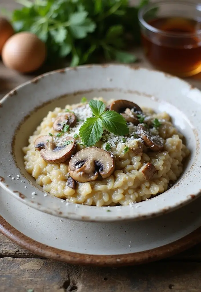 27 Mediterranean Diet Recipes with Mushrooms for Rich Flavor - 2. Creamy Mushroom Risotto
