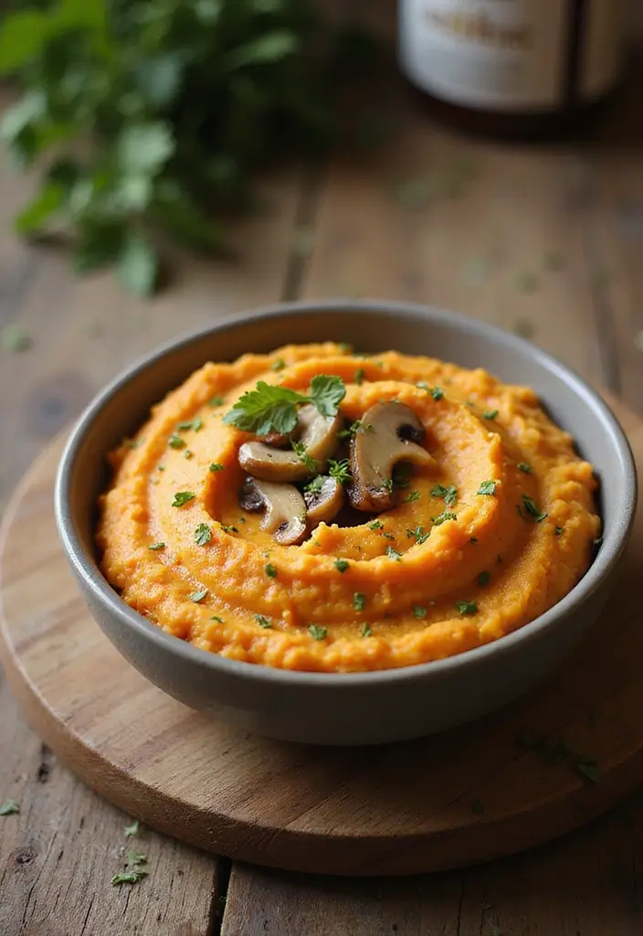 27 Mediterranean Diet Recipes with Mushrooms for Rich Flavor - 26. Mushroom and Sweet Potato Mash
