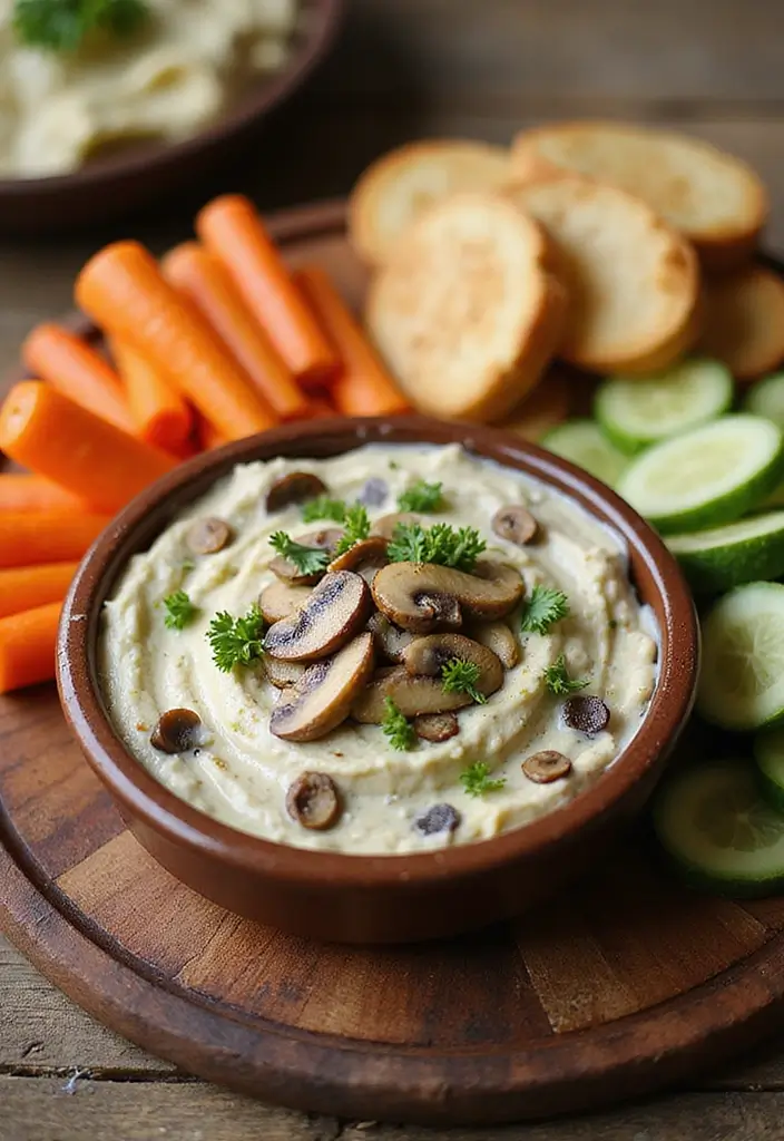 27 Mediterranean Diet Recipes with Mushrooms for Rich Flavor - 27. Mushroom and Artichoke Dip