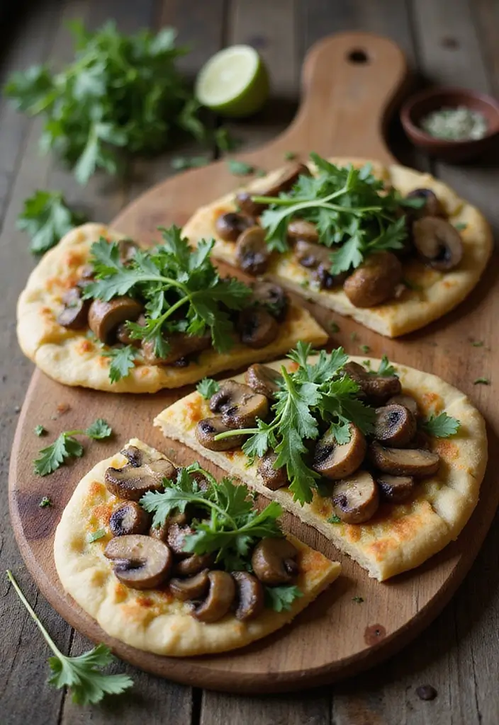 27 Mediterranean Diet Recipes with Mushrooms for Rich Flavor - 3. Mediterranean Mushroom Flatbread