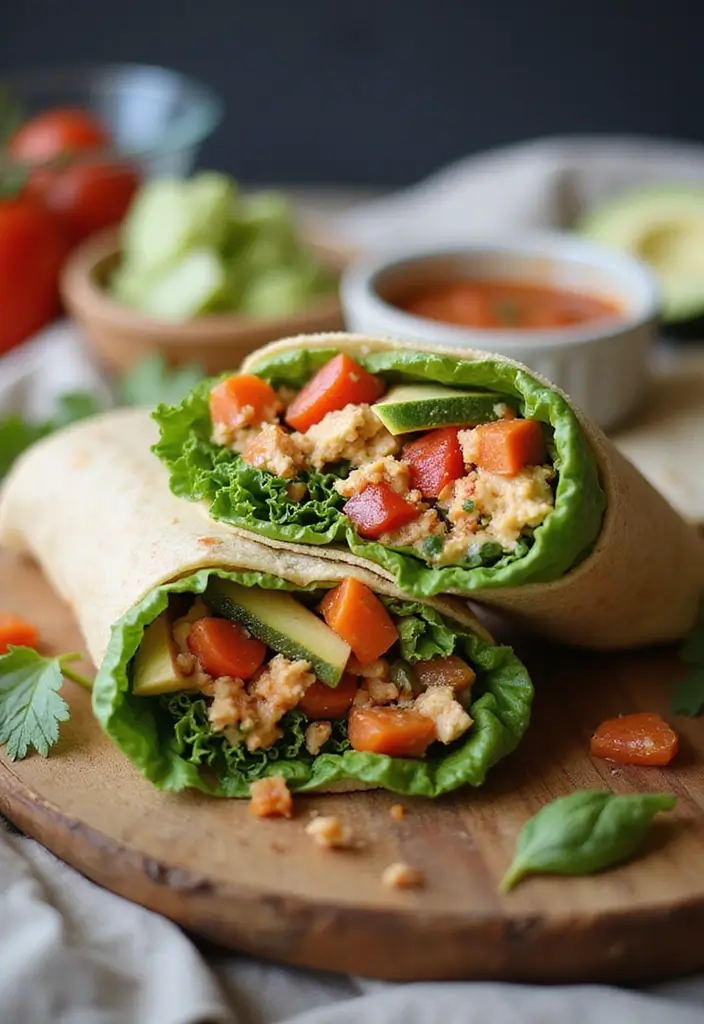 28 Mediterranean Diet Meal Prep Recipes for Busy Weeks - 12. Hummus and Veggie Wrap