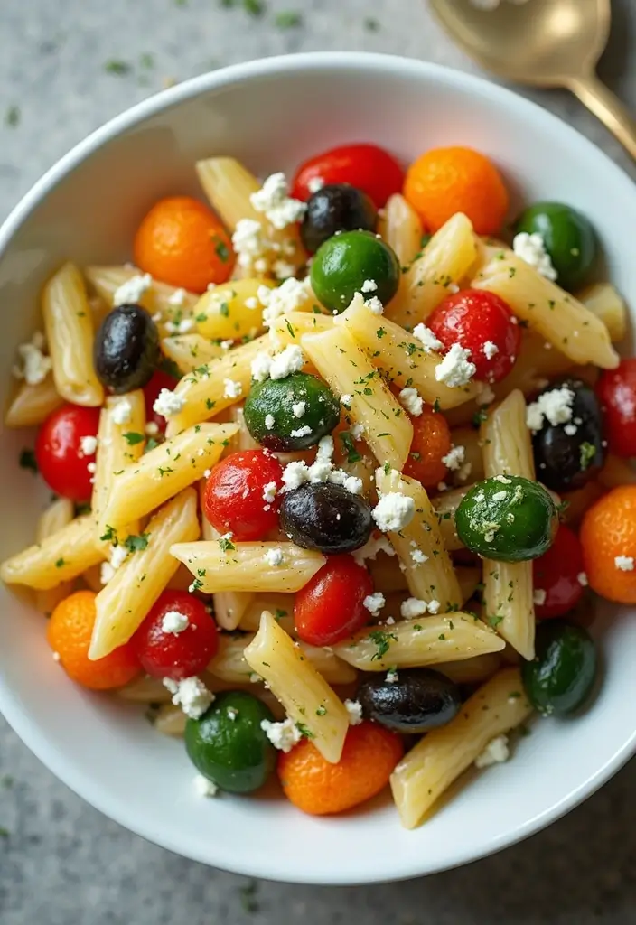 28 Mediterranean Diet Meal Prep Recipes for Busy Weeks - 16. Greek Pasta Salad