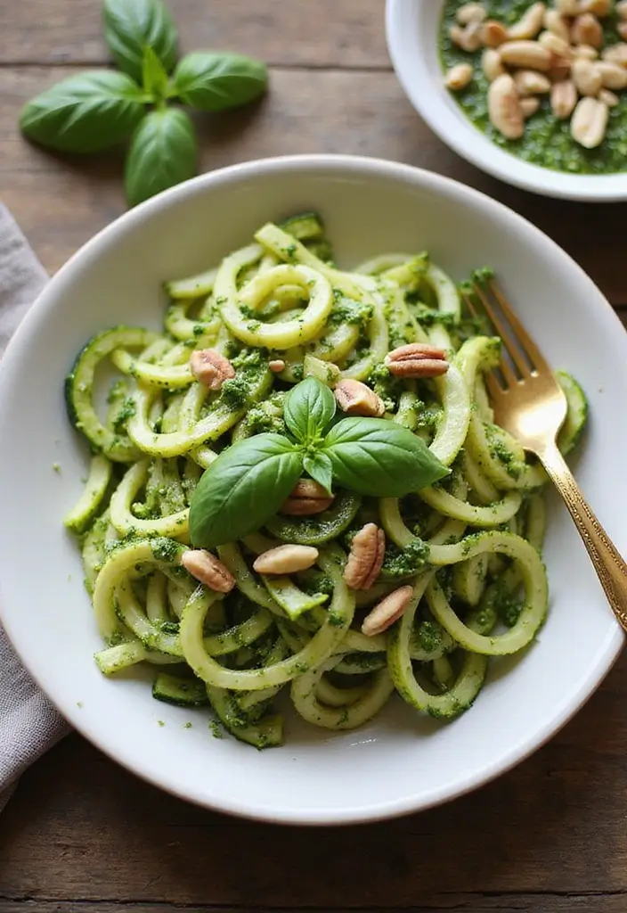 28 Mediterranean Diet Meal Prep Recipes for Busy Weeks - 5. Zucchini Noodles with Pesto