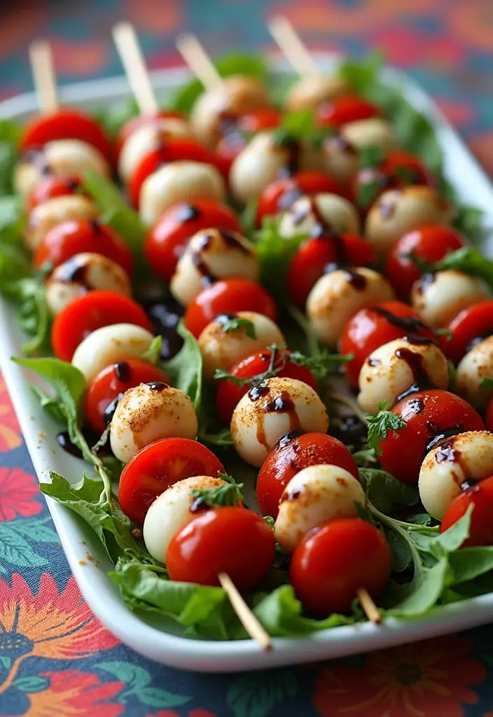 28 Mediterranean Lunch Meal Prep Recipes for a Healthy Week - 11. Caprese Salad Skewers