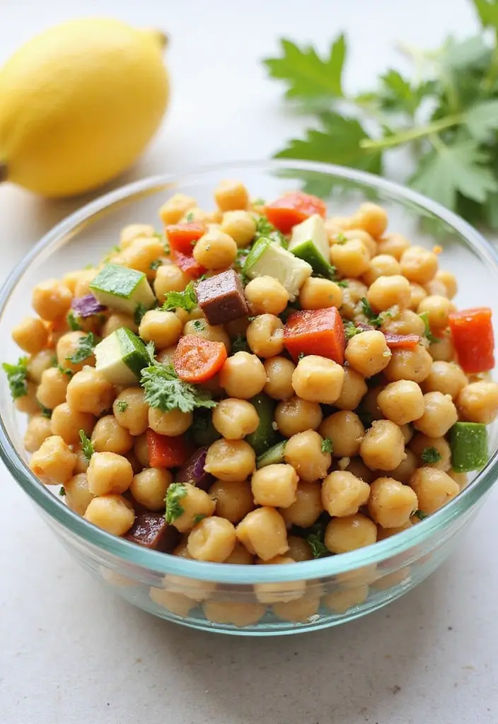 28 Mediterranean Lunch Meal Prep Recipes for a Healthy Week - 12. Lemon Herb Chickpea Salad