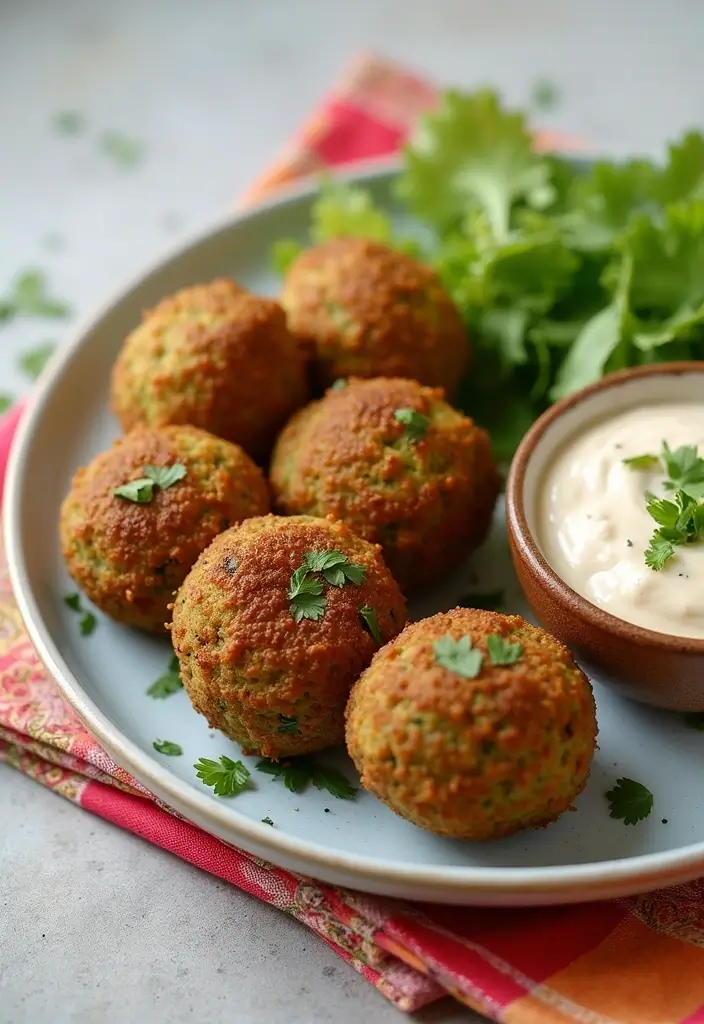 28 Mediterranean Lunch Meal Prep Recipes for a Healthy Week - 14. Baked Falafel with Tahini Dip