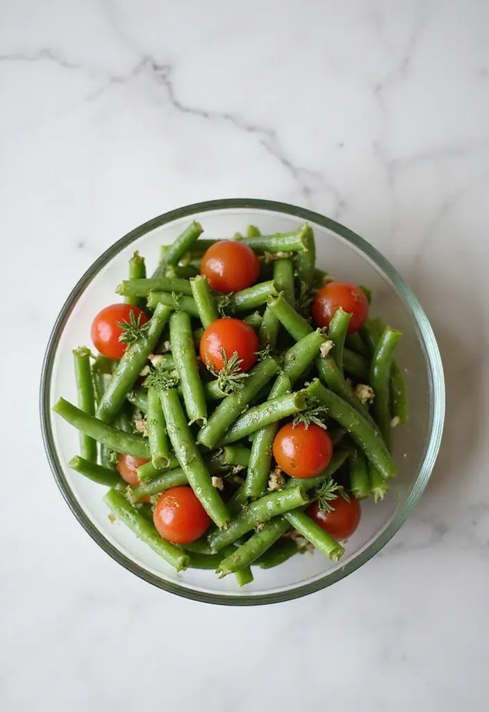 28 Mediterranean Lunch Meal Prep Recipes for a Healthy Week - 16. Green Bean and Tomato Salad
