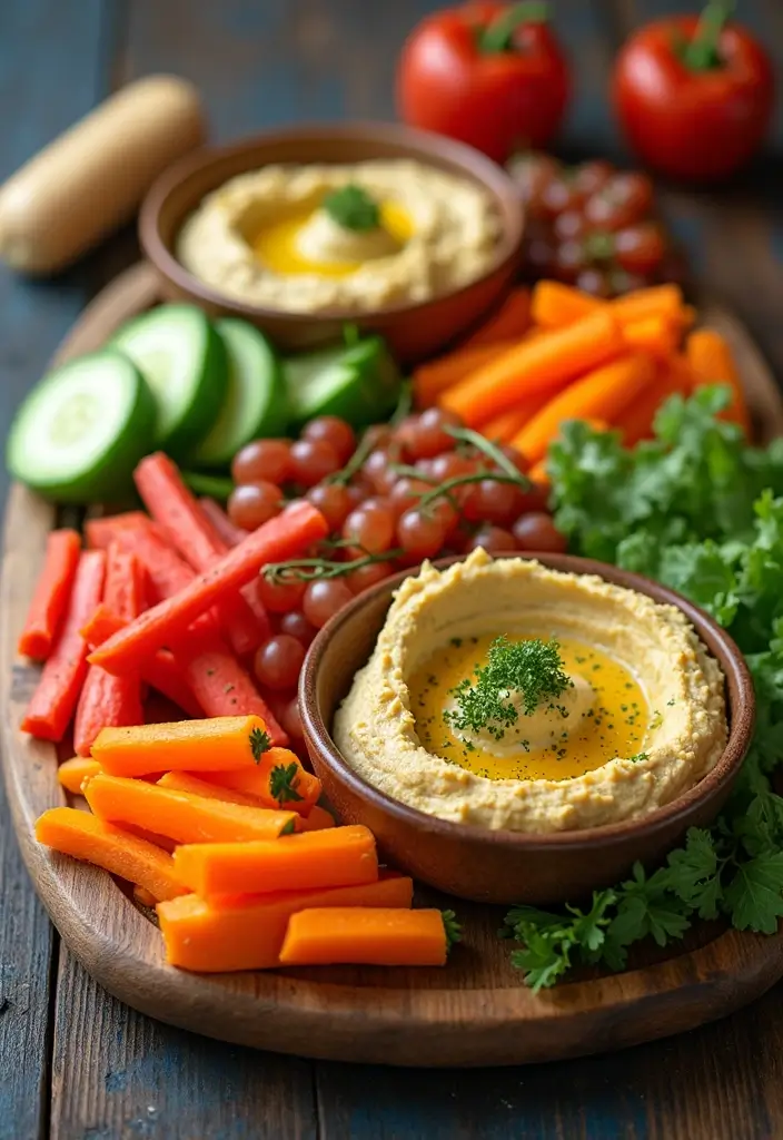 28 Mediterranean Lunch Meal Prep Recipes for a Healthy Week - 18. Hummus and Veggie Platter