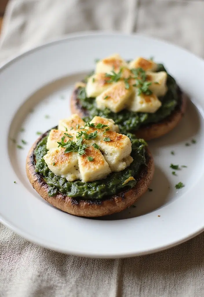 28 Mediterranean Lunch Meal Prep Recipes for a Healthy Week - 20. Spinach and Feta Stuffed Portobello Mushrooms