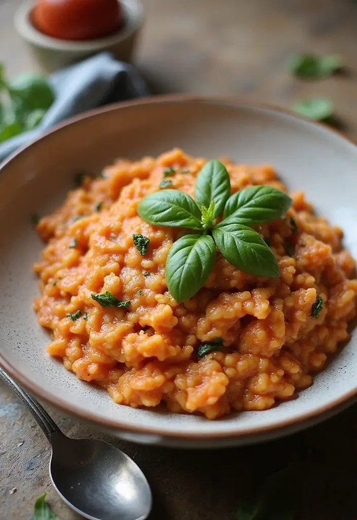 28 Mediterranean Lunch Meal Prep Recipes for a Healthy Week - 21. Tomato Basil Risotto