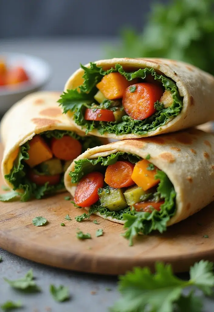 28 Mediterranean Lunch Meal Prep Recipes for a Healthy Week - 3. Roasted Vegetable Wraps
