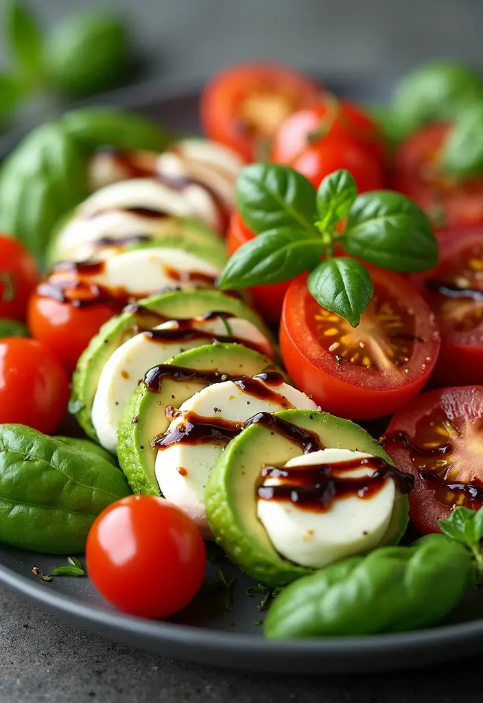28 Mediterranean Meal Prep Recipes to Simplify Your Week - 16. Caprese Salad with Avocado