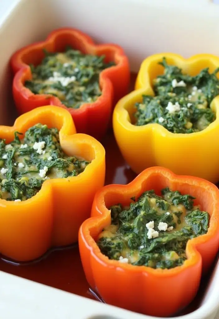 28 Mediterranean Meal Prep Recipes to Simplify Your Week - 5. Spinach and Feta Stuffed Peppers