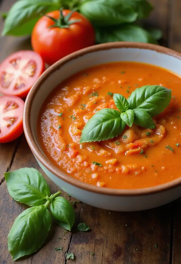 28 Mediterranean Soup Recipes to Warm Your Day 15 28 Mediterranean Soup Recipes to Warm Your Day - 3. Tomato Basil Soup with a Twist