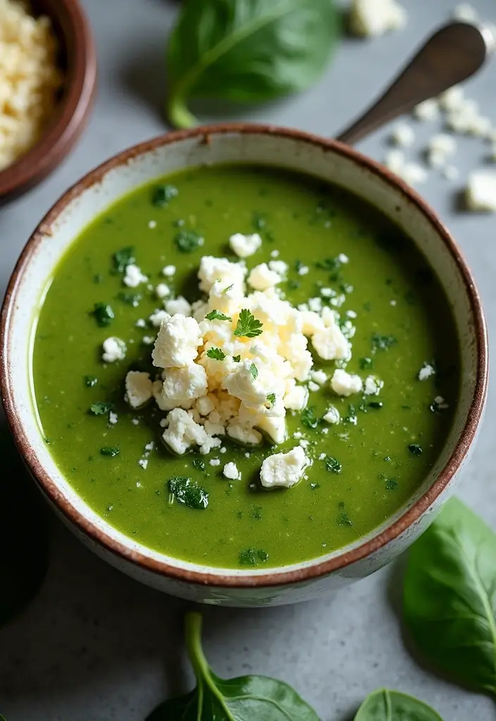 28 Mediterranean Soup Recipes to Warm Your Day 43 28 Mediterranean Soup Recipes to Warm Your Day - 7. Spinach and Feta Soup