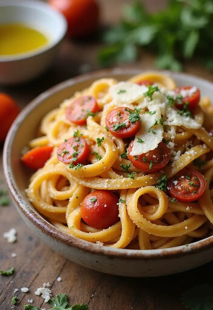 29 Easy Mediterranean Diet Dinners for Slow Cooker Nights 72 29 Easy Mediterranean Diet Dinners for Slow Cooker Nights - 12. Roasted Garlic and Tomato Pasta