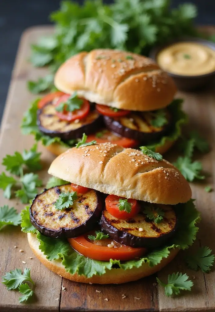 29 Easy Mediterranean Diet Dinners for Slow Cooker Nights 129 29 Easy Mediterranean Diet Dinners for Slow Cooker Nights - 21. Grilled Eggplant Sandwiches with Hummus