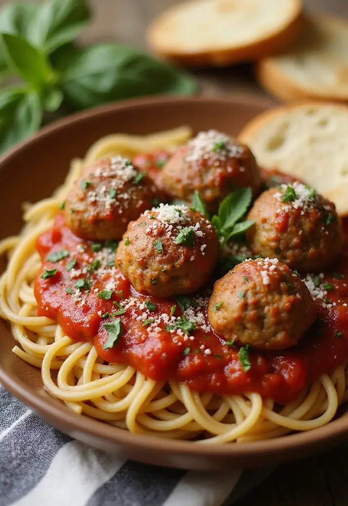 29 Easy Mediterranean Diet Dinners for Slow Cooker Nights 32 29 Easy Mediterranean Diet Dinners for Slow Cooker Nights - 6. Spaghetti with Turkey Meatballs in Tomato Sauce