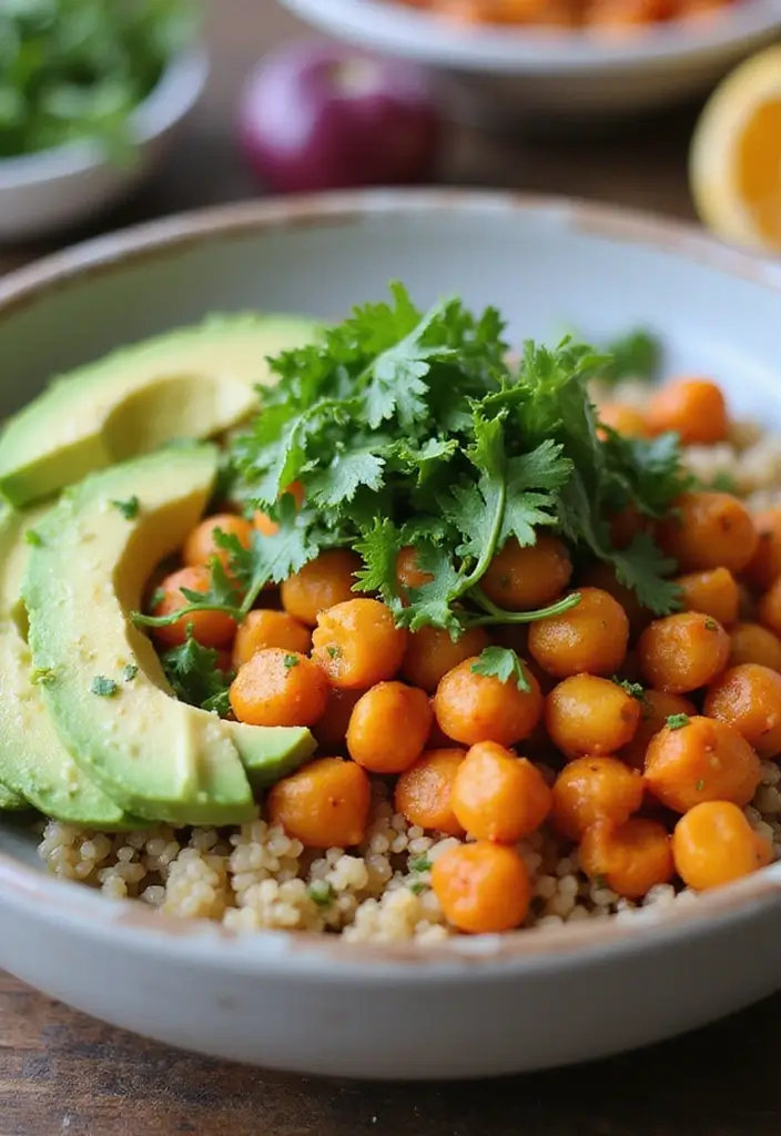 30 Air Fryer Mediterranean Recipes That Are Crispy and Light - 14. Spicy Air Fryer Chickpea Bowls