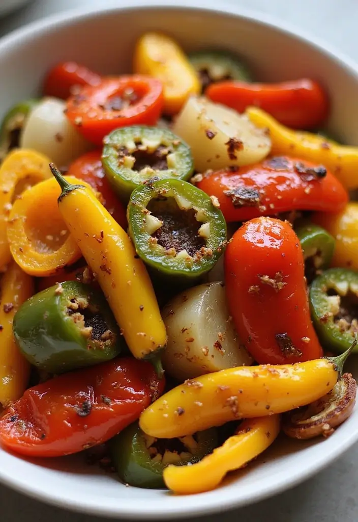 30 Air Fryer Mediterranean Recipes That Are Crispy and Light - 24. Air Fryer Peppers and Onions
