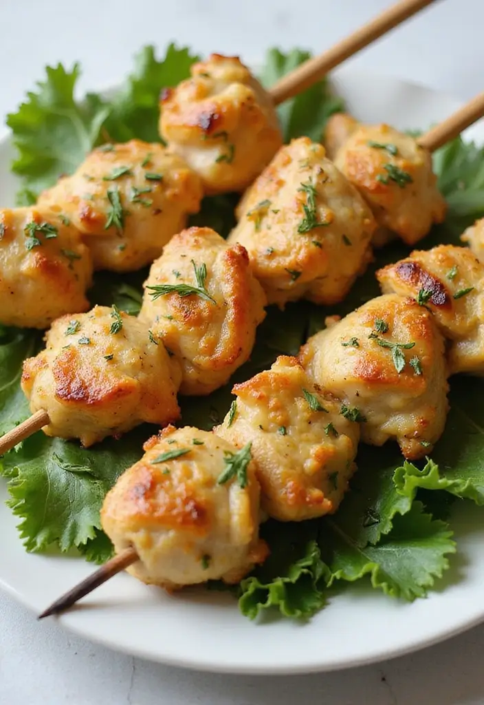 30 Air Fryer Mediterranean Recipes That Are Crispy and Light - 29. Air Fryer Lemon Rosemary Chicken Skewers