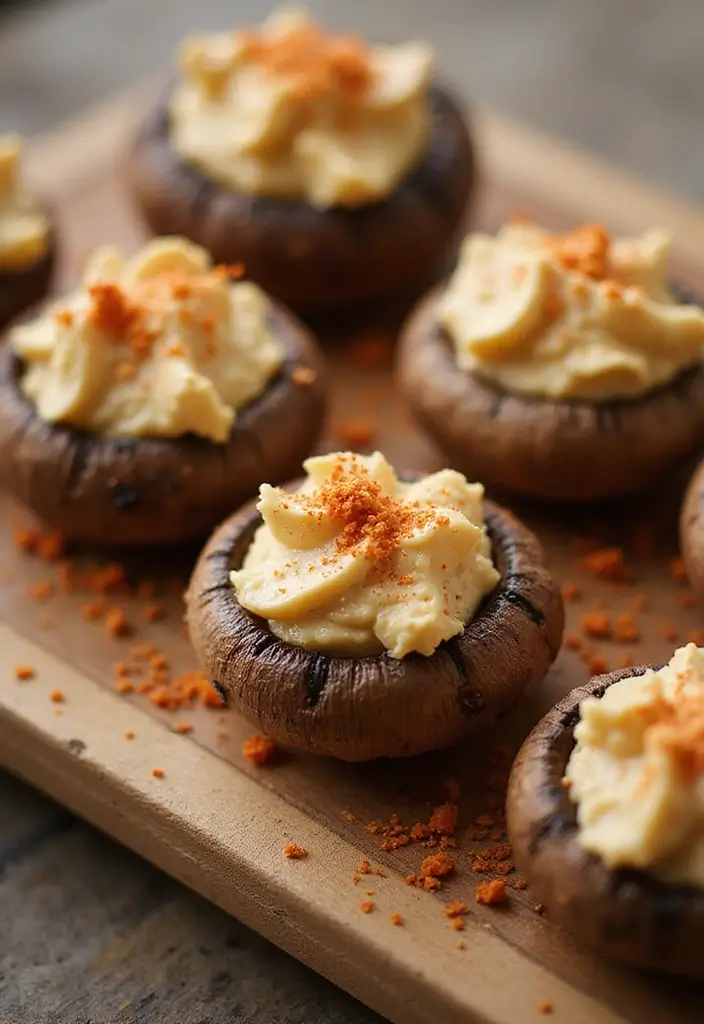 30 Air Fryer Mediterranean Recipes That Are Crispy and Light - 5. Air Fryer Hummus-Stuffed Mushrooms