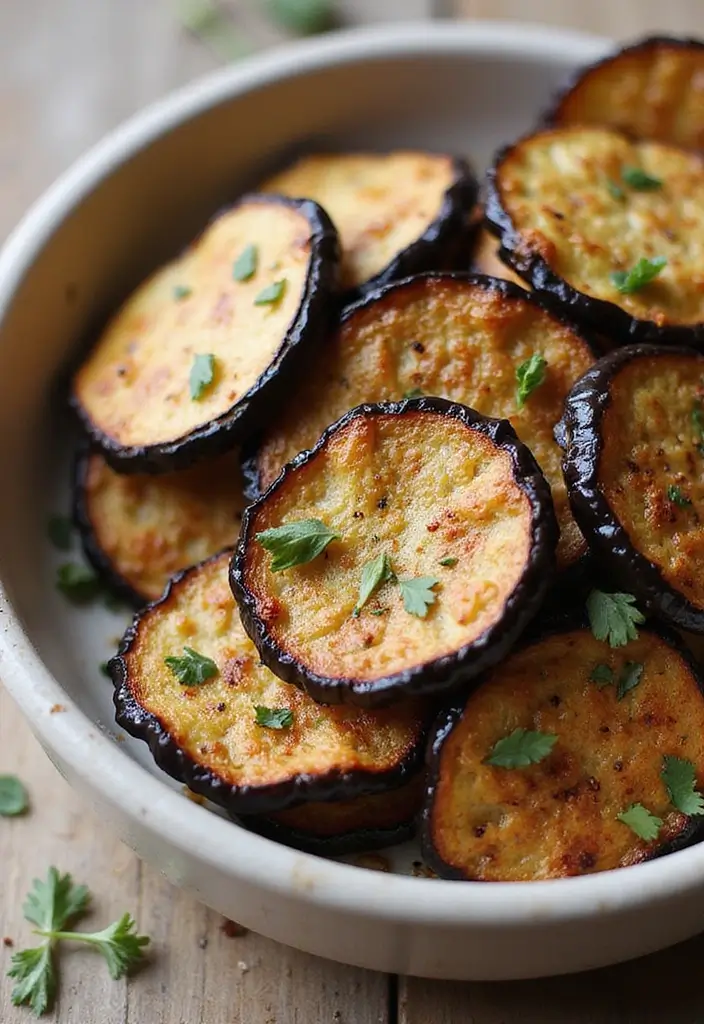 30 Air Fryer Mediterranean Recipes That Are Crispy and Light - 8. Air Fryer Eggplant Chips