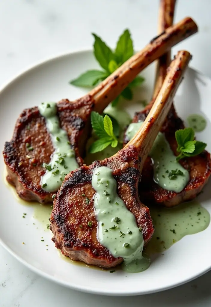 30+ Best Mediterranean Diet Recipes to Cook This Month 73 30+ Best Mediterranean Diet Recipes to Cook This Month - 13. Grilled Lamb Chops with Mint Yogurt Sauce
