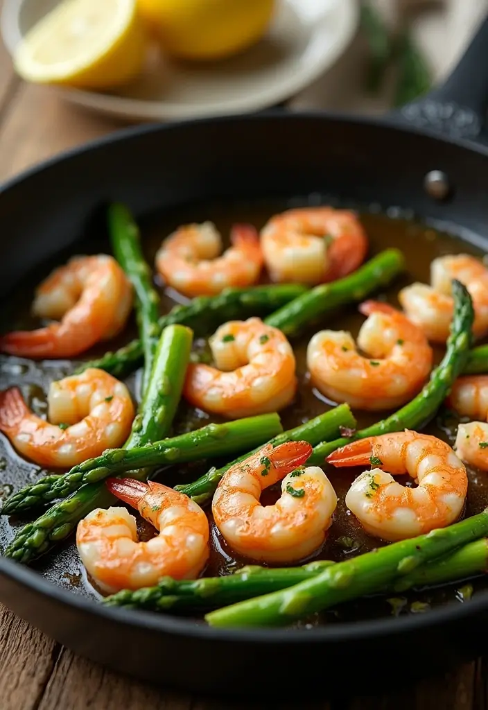30+ Best Mediterranean Diet Recipes to Cook This Month 8 30+ Best Mediterranean Diet Recipes to Cook This Month - 2. Lemon Garlic Shrimp with Asparagus
