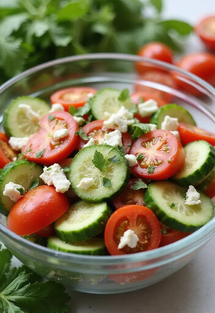 30+ Best Mediterranean Diet Recipes to Cook This Month 121 30+ Best Mediterranean Diet Recipes to Cook This Month - 21. Cucumber Tomato Salad