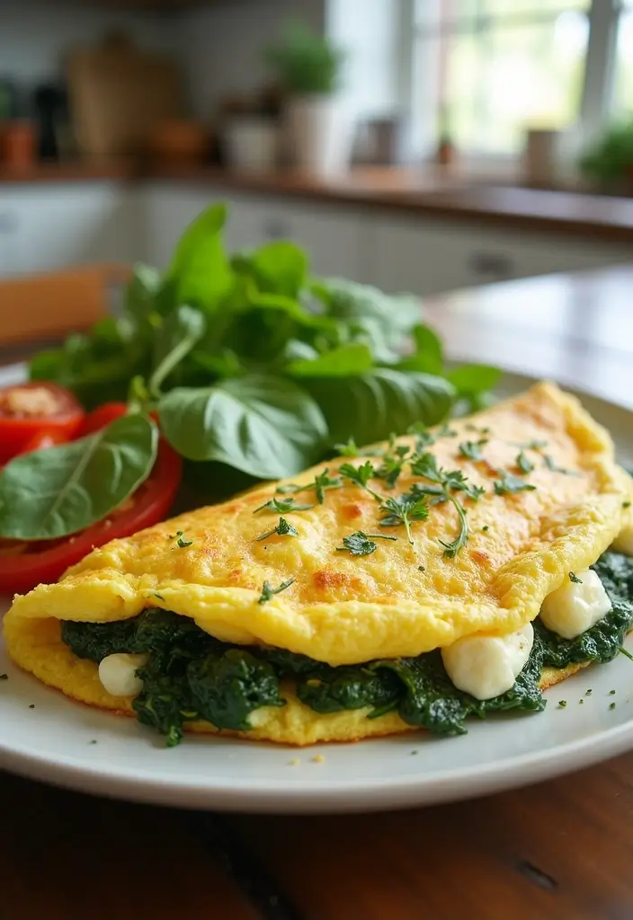 30 Easy Mediterranean Diet Dinner Recipes for Busy Evenings 155 30 Easy Mediterranean Diet Dinner Recipes for Busy Evenings - 25. Spinach & Feta Omelet