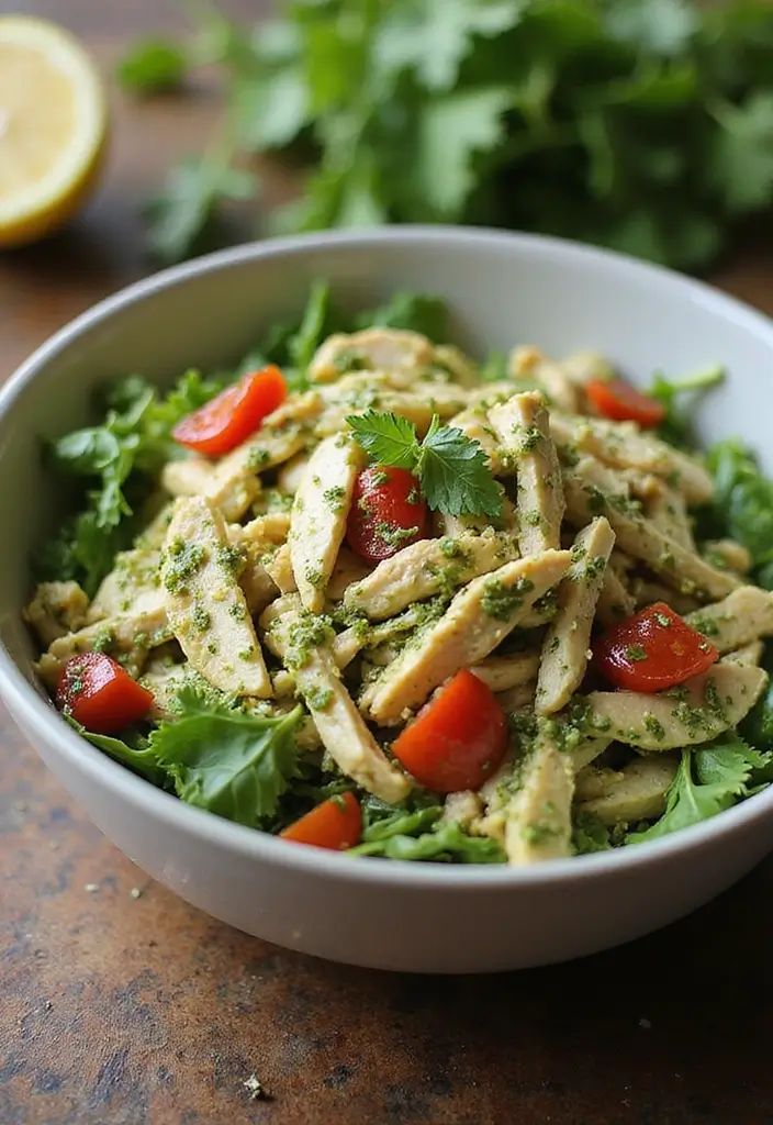 30 Easy Mediterranean Diet Dinner Recipes for Busy Evenings 167 30 Easy Mediterranean Diet Dinner Recipes for Busy Evenings - 27. Pesto Chicken Salad