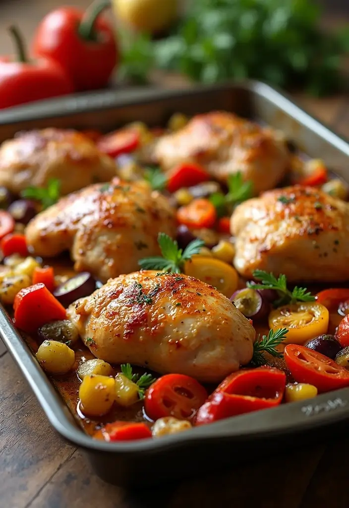 30 Easy Mediterranean Diet Dinner Recipes for Busy Evenings 39 30 Easy Mediterranean Diet Dinner Recipes for Busy Evenings - 7. One-Pan Mediterranean Chicken & Veggies