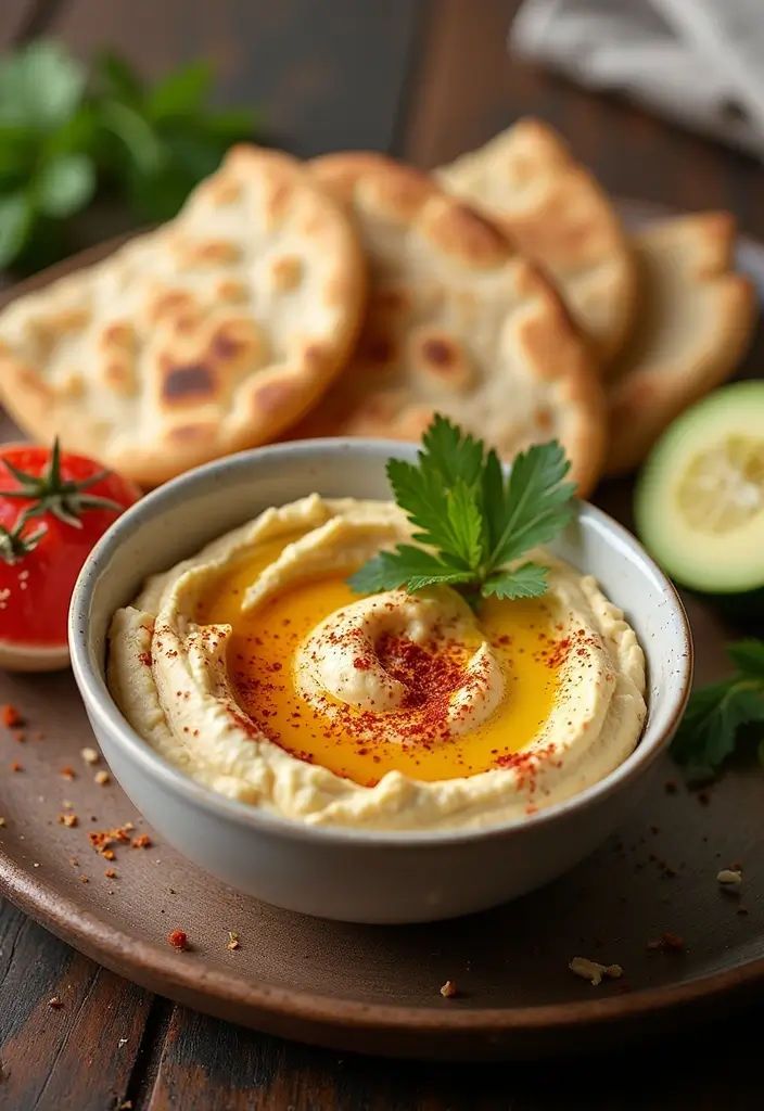 30 Easy Mediterranean Diet Recipes for Everyday Cooking 67 30 Easy Mediterranean Diet Recipes for Everyday Cooking - 11. Pita Bread with Hummus