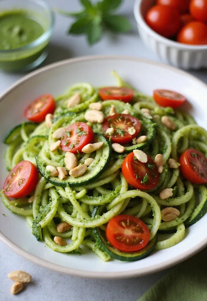 30 Easy Mediterranean Diet Recipes for Everyday Cooking 164 30 Easy Mediterranean Diet Recipes for Everyday Cooking - 26. Zucchini Noodles with Pesto