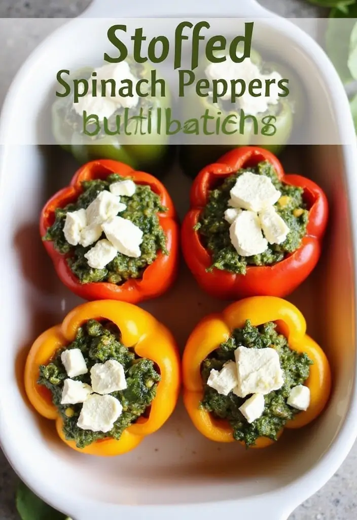 30 Easy Mediterranean Diet Recipes for Everyday Cooking 22 30 Easy Mediterranean Diet Recipes for Everyday Cooking - 4. Spinach and Feta Stuffed Peppers