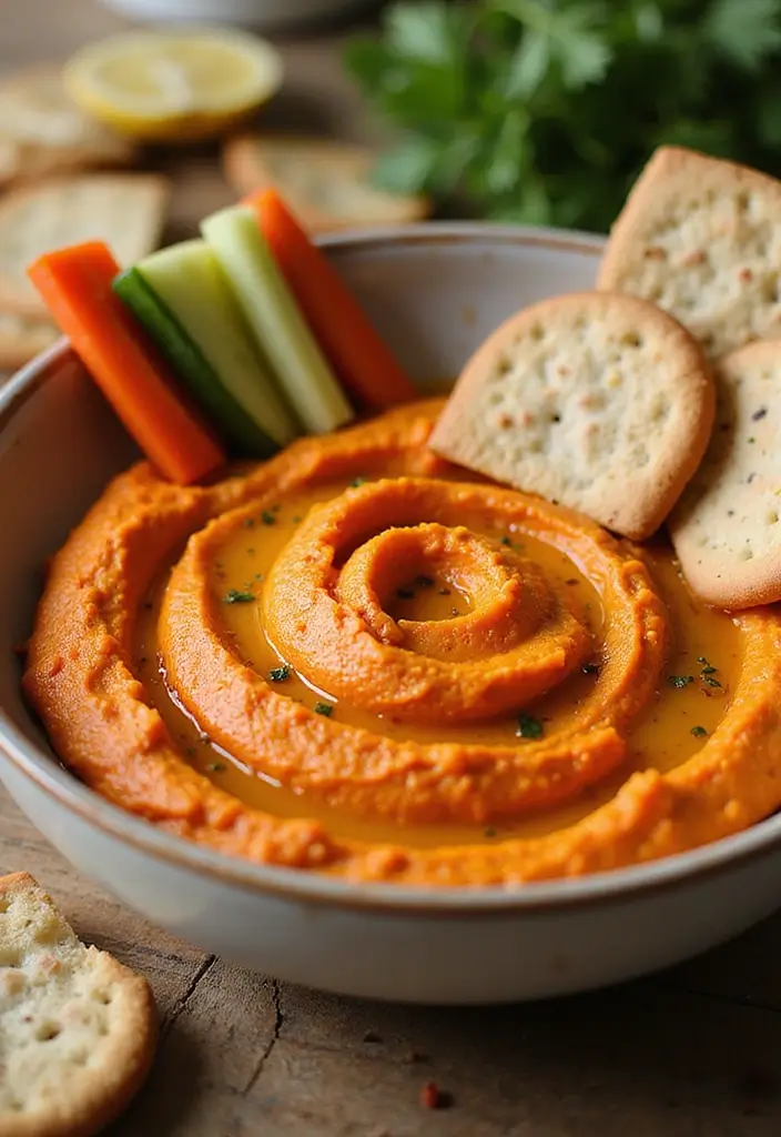 30 Gluten-Free Mediterranean Diet Recipes Full of Flavor - 15. Roasted Red Pepper Hummus