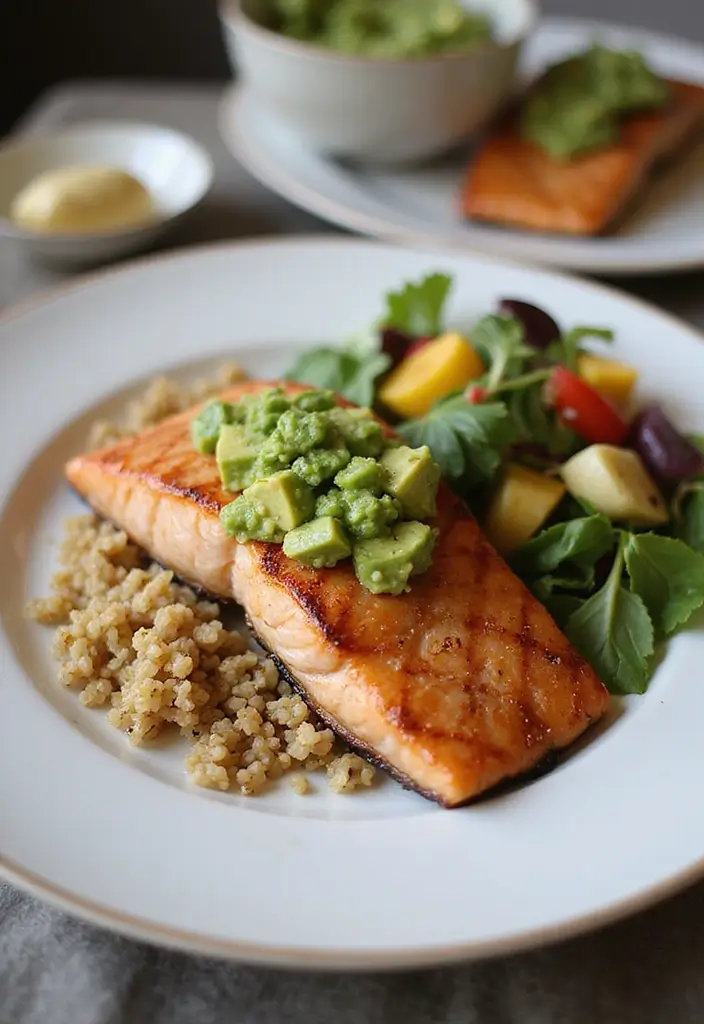 30 Gluten-Free Mediterranean Diet Recipes Full of Flavor - 24. Grilled Salmon with Avocado Salsa