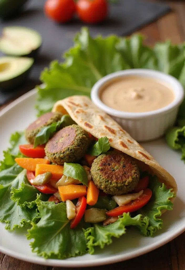 30 Heart-Healthy Mediterranean Recipes Doctors Recommend - 10. Falafel Wraps with Tahini Sauce