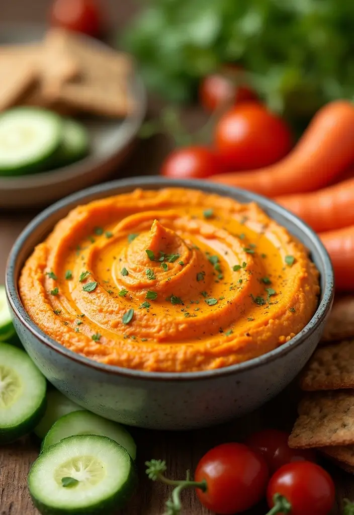 30 Heart-Healthy Mediterranean Recipes Doctors Recommend - 30. Spiced Carrot Hummus