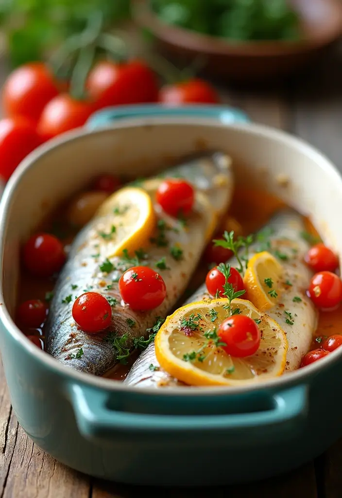 30 Low-Carb Mediterranean Recipes for Healthy Weight Loss 77 30 Low-Carb Mediterranean Recipes for Healthy Weight Loss - 13. Baked Sardines with Tomatoes and Herbs