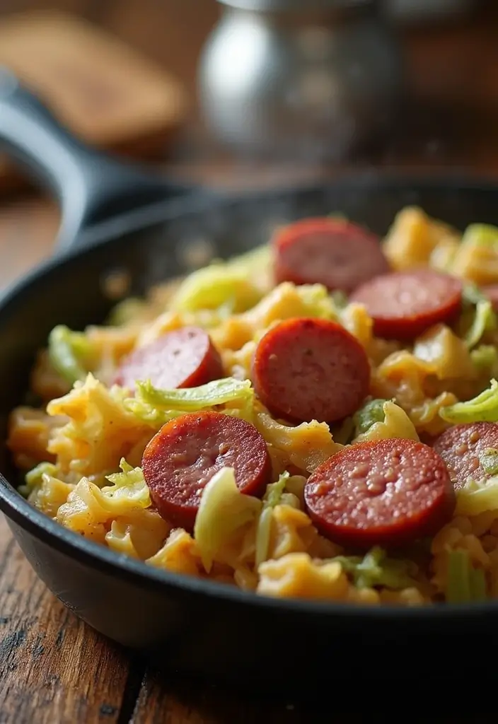 30 Low-Carb Mediterranean Recipes for Healthy Weight Loss 96 30 Low-Carb Mediterranean Recipes for Healthy Weight Loss - 16. Cabbage and Sausage Skillet