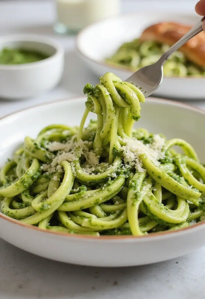 30 Low-Carb Mediterranean Recipes for Healthy Weight Loss 136 30 Low-Carb Mediterranean Recipes for Healthy Weight Loss - 22. Zucchini Noodles with Pesto