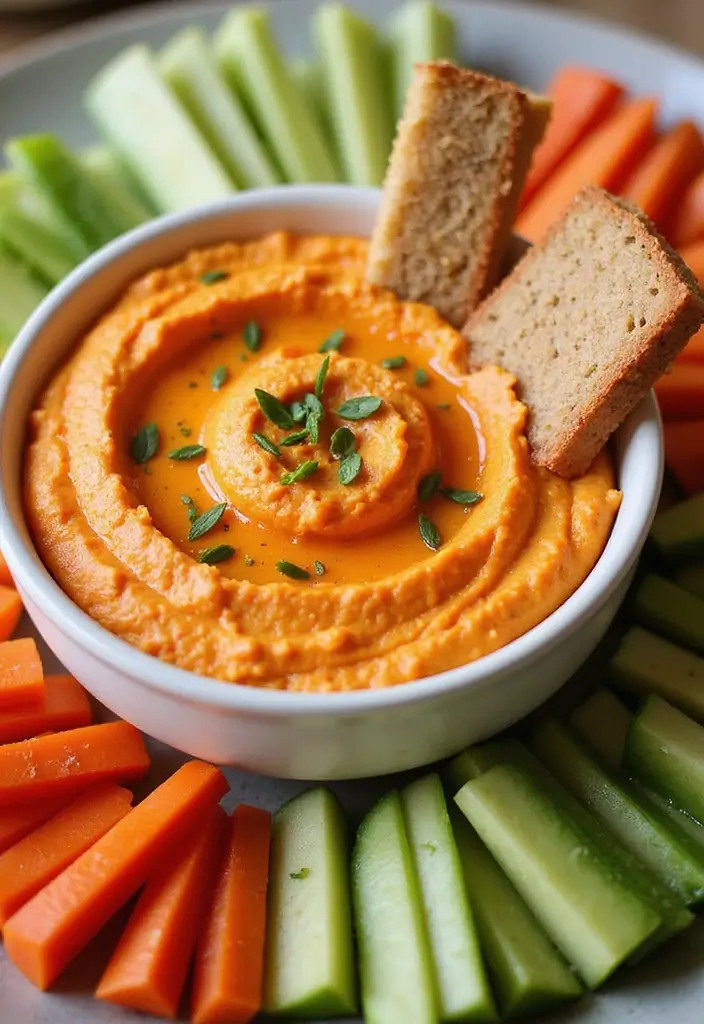 30 Mediterranean Christmas Recipes for a Festive Table 6 30 Mediterranean Christmas Recipes for a Festive Table - 2. Roasted Red Pepper Hummus