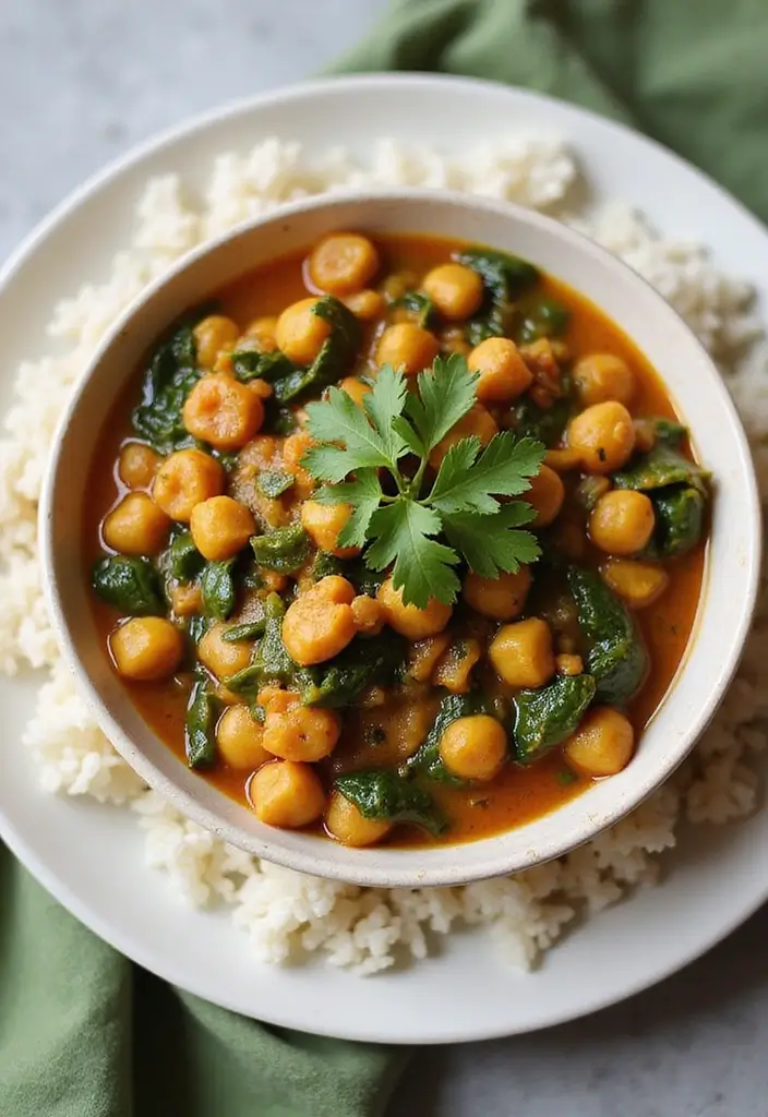 30 Mediterranean Christmas Recipes for a Festive Table 171 30 Mediterranean Christmas Recipes for a Festive Table - 29. Chickpea and Spinach Curry